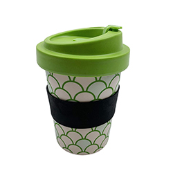 Eco-Friendly Silicone Lids Holder Bamboo Fiber Coffee Cup Mug 