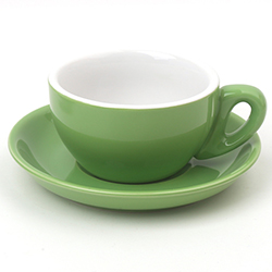 180ml Green Color Custom Design Ceramic Porcelain New Bone China Cappuccino Coffee Cups Mugs Sets 