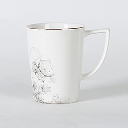 Bulk drinkware fancy custom logo porcelain tea latte coffee mug with gold rim
