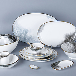 New Trend Hotel Collection Elegance Fine Porcelain Dinner Set, Special Rustic Design Germany Fine Porcelain Dinner Set