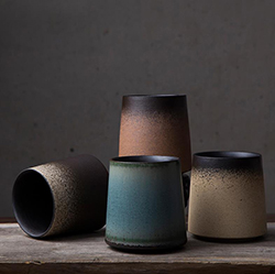Gradient Hand Cup Japanese Vintage Art Straight Mug ceramic mug