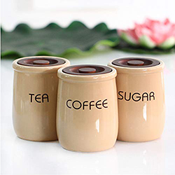 Tea Coffee Sugar Ceramic Jar Storage Kitchen Canister 