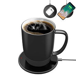 smart temperature control coffee cup with wireless charger for smartphones heated coffee mug mother gift
