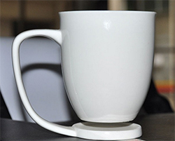 High Quality Pure White Floating Coffee Mugs With Unique Design