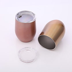 12oz Rose Gold Stainless Steel Stemless Wine Glass Tumbler Slide Lid Custom Logo Insulated Wine Bottle Tumbler Set