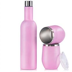 double wall stainless steel wine tumbler and bottle gift sets insulated vacuum wine bottle set