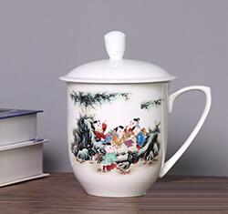 Happy childhood pattern big porcelain tea cup