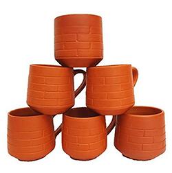Terracotta Unglazed Clay Mud Tea Cup Set Of 6 using for Tea And Coffee 120ml