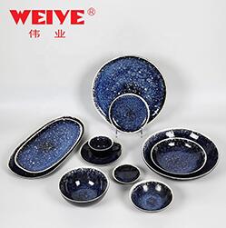 10pcs hotel restaurant used star theme crockery sets dinnerware with random line pattern 