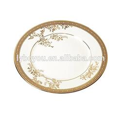 Gold rim ceramic plate 