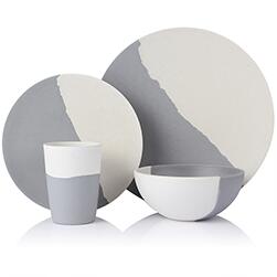 Eco friendly italian style western dinnerware bamboo fiber cup set