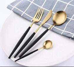 Colorful handle stainless steel forks knife flatware high grade mirror polishing multipurpose for home restaurant cutlery set 