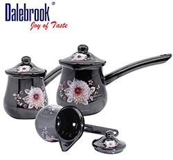 Dalebrook Turkish Arabic Greek Cezve Ibrik Enamel Ceramic Coffee Mug Warmer Induction Tea Milk Brass Coffee Pot Cookware Set 