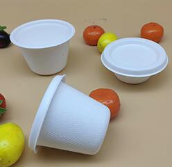 Different sizes bagasse sauce cup with lid for dessert jam 30ml/55ml/90ml 