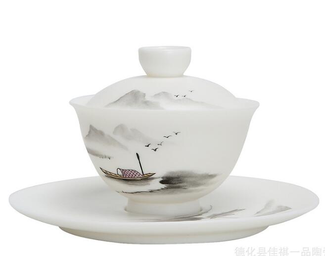 White Porcelain Hand Painted tea set