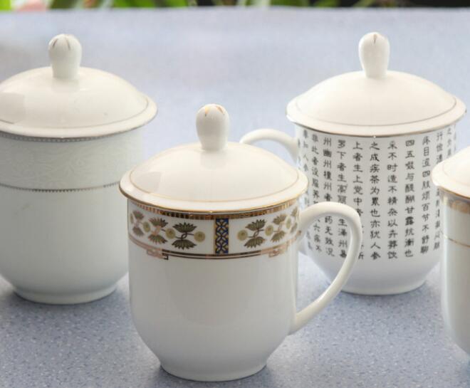 Ceramic tea mugs with lid  meeting cups