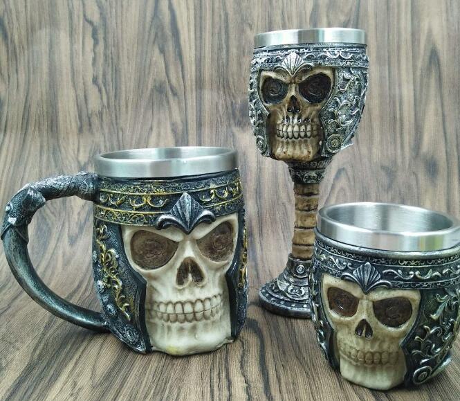 Halloween skull stainless steel cup Knight cup beer cup