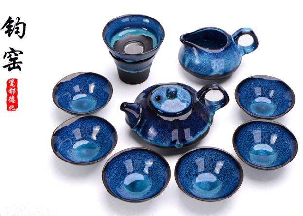 Tianmu glazes to build a purple clay kiln to change tea set