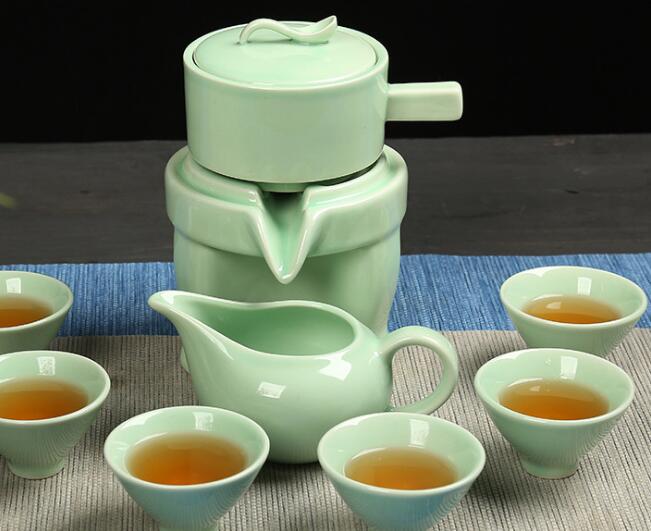 Ceramic lazy automatic tea set purple sand Kung Fu Tea Set