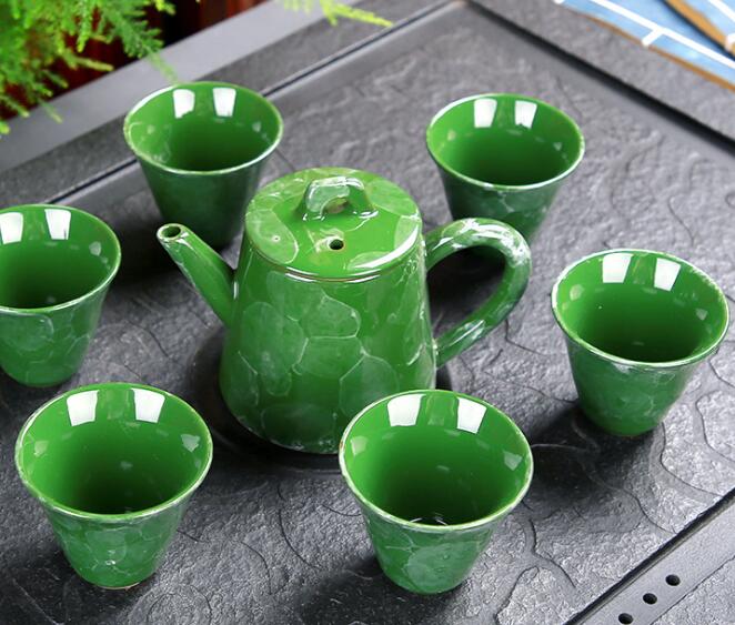 Marble glaze ceramic Kungfu teapot tea mugs