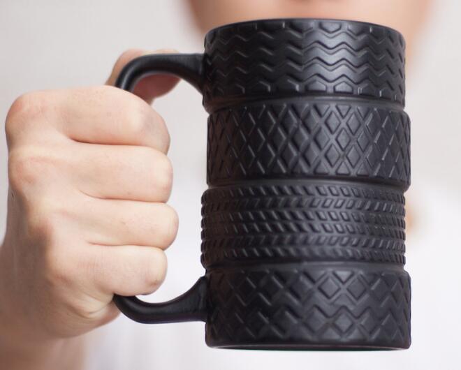 Creative tire cup large capacity ceramic cup new strange Mug