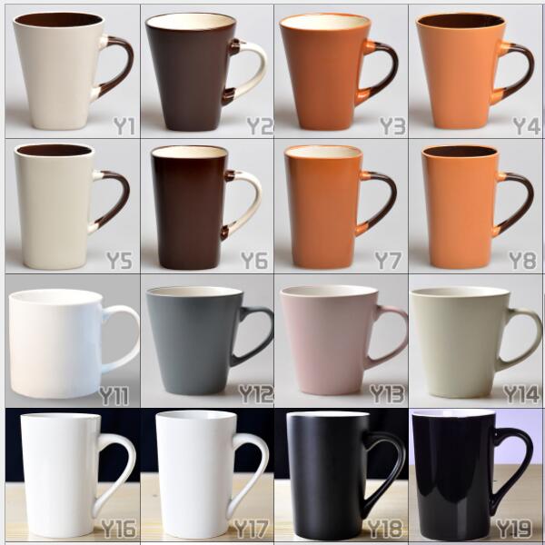 Nordic pure color frosted ceramic coffee mugs
