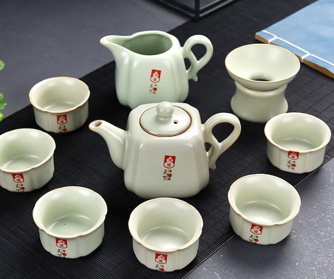 Factory direct sales of high-grade Ru kiln open tea set kungfu tea cup