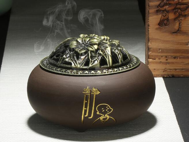 Ceramic censer, red sand antique sandalwood incense stove