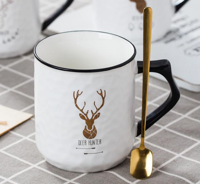 Ceramic mug deer ceramic coffee cup
