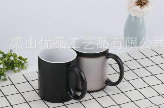 Creative heat transfer round handle Color Changing Mug