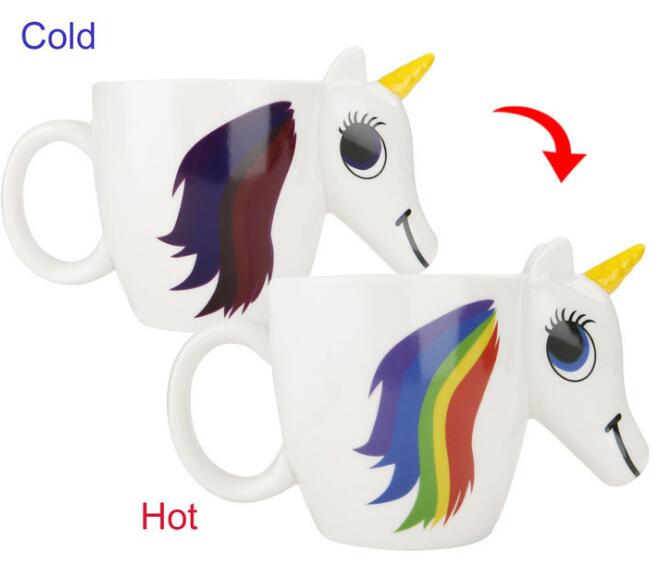 Unicorn color changing ceramic mugs coffee cup