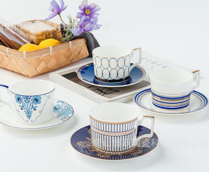 Tangshan bone china coffee cup and saucer can be customized