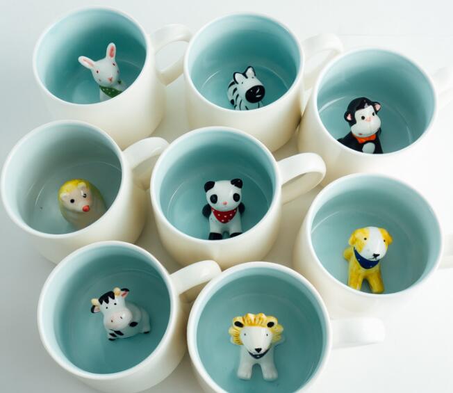 Ceramic 3D animal cup panda water cup Santa Gift coffee cup