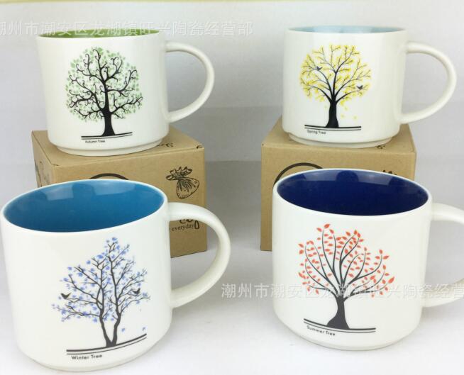 Popular color glaze ceramic cup custom logo Mug