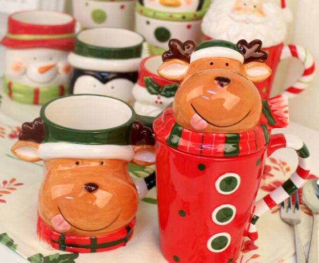 Christmas ceramic mug animal coffee cup