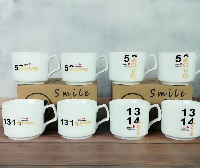 Promotion small gift ceramic coffee cup couple Mug