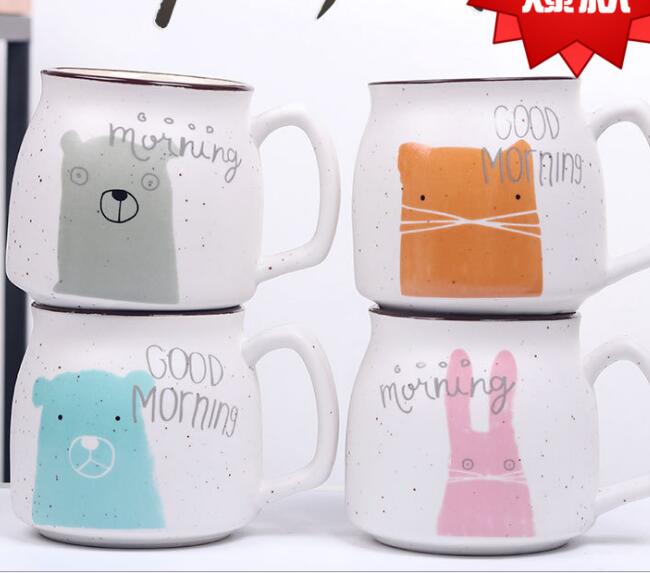 Ceramic cup cartoon large capacity couple Mug