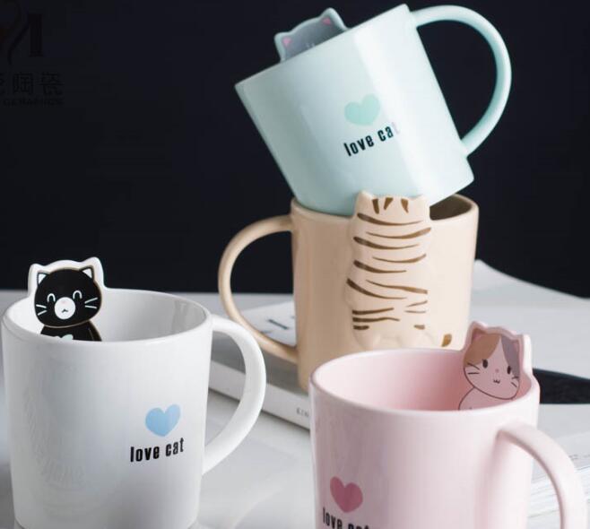Korean cartoon cat ceramic mugs cute cute cute cute animal coffee cup