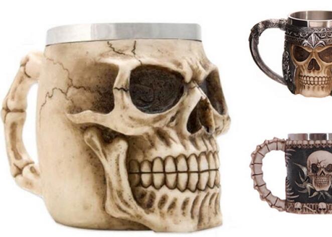 Halloween gift 3D skull Mug new strange human bone skull coffee cup environmental protection stainless steel water cup