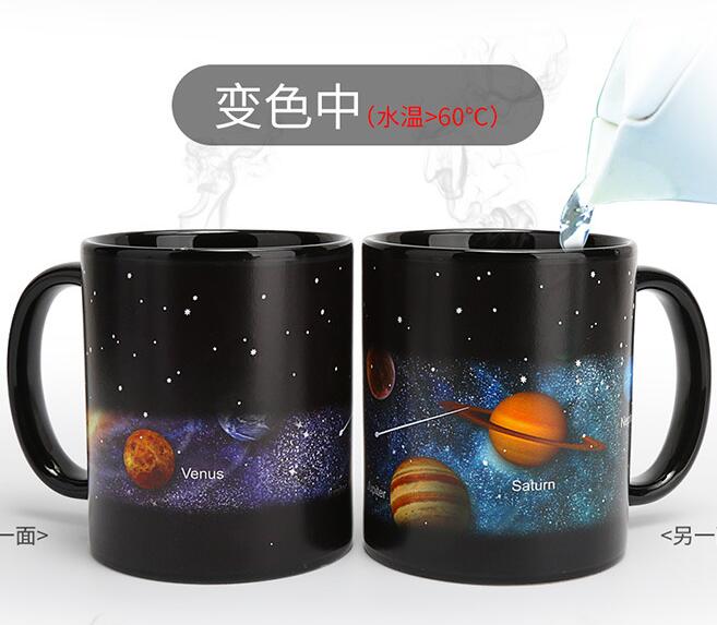 Star solar system color changing mugs temperature sensing color cup