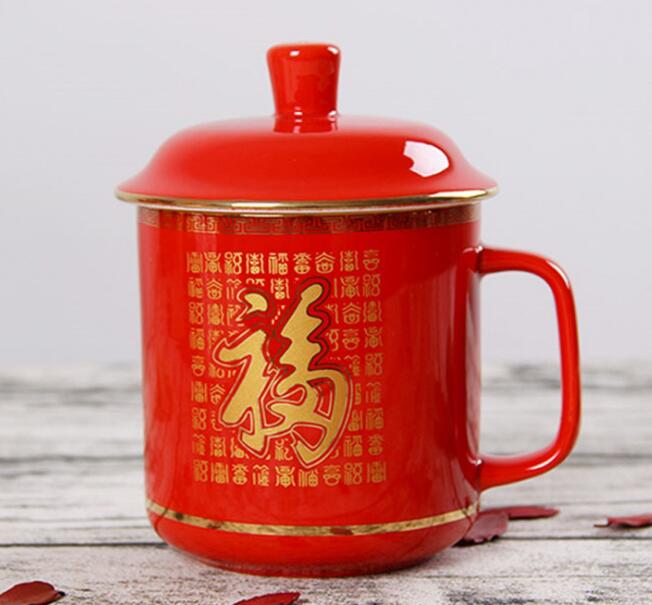 China red ceramic general cup