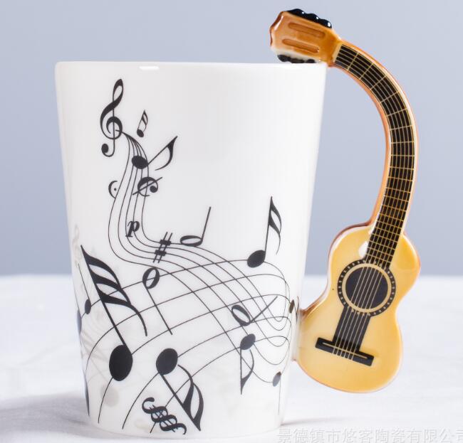 400ml large musical instrument ceramic water cup notes cup coffee mugs