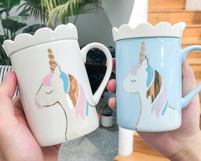 Korean Unicorn gold ceramic cup coffee mugs