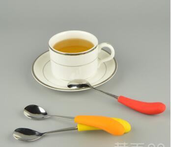 Stainless steel coffee spoon silicone insulated handle spoon