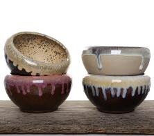 Ceramic handicraft flower pot with meat