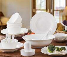 Pure white bone china tableware European ceramic bowl set