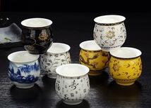 Blue and white porcelain double layer ceramic kungfu tea set