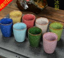 8 kinds of color Kungfu teacups with ice cracked glaze