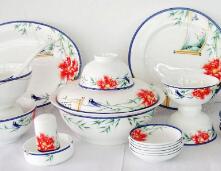 56 head reinforced porcelain tableware set