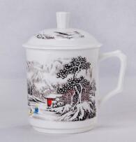 Jingdezhen bone china ceramic cup with lid